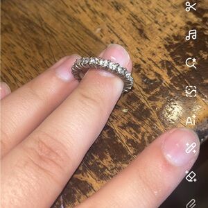 Elegant Silver Diamond Ring